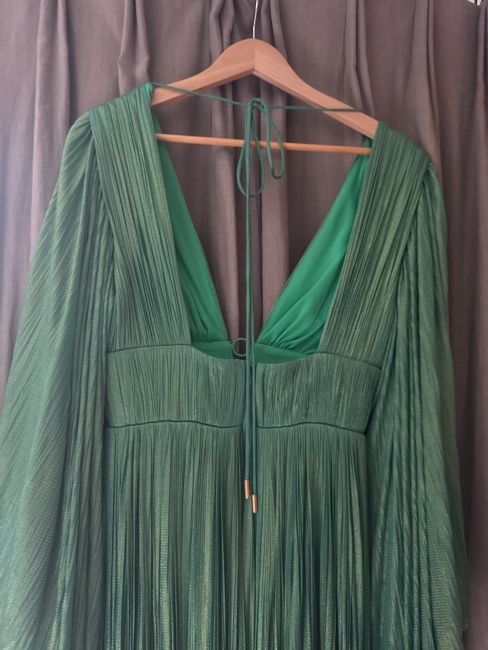 MariaLuciahohan Gorgeous Green V‑Neck Midi Dress Size 6 - Picture 4 of 5
